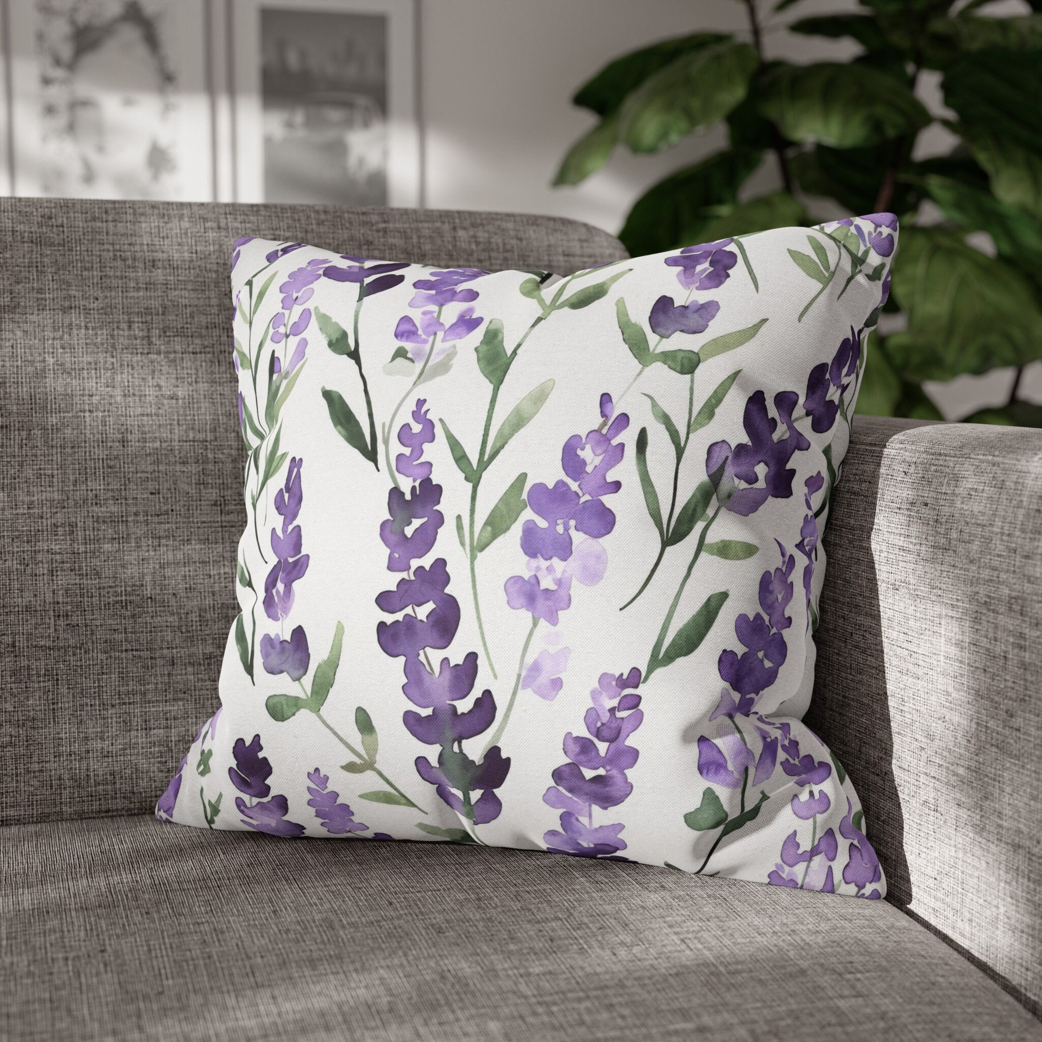 Yanutan Floral Throw Pillow Covers - 2-Pack Velvet Soft Decorative Pillowcases, 16x16 - View #13