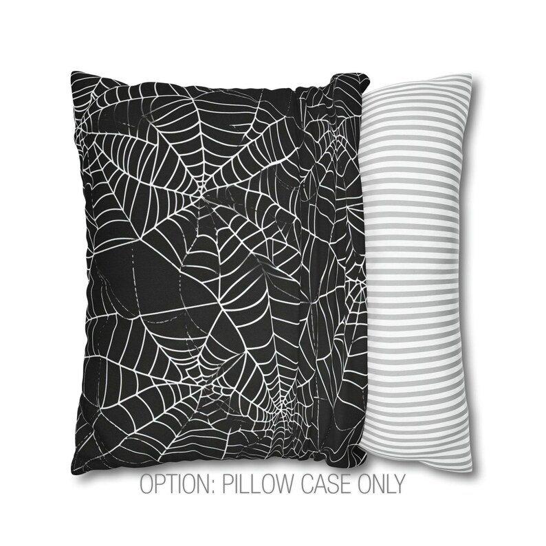 Halloween Pillow, Spiderweb Halloween Throw Pillow, Spooky Pillow Cover, Halloween Decor, Spider Web Accent Pillow, Creepy Cobweb Pillow image 5