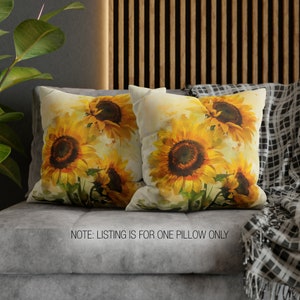 Sunflower Pillow, Sunflowers Pillow Covers, Sunflower Throw Pillow, Summer Pillow Covers, Yellow Pillow, Throw Pillow, Floral Home Decor image 10