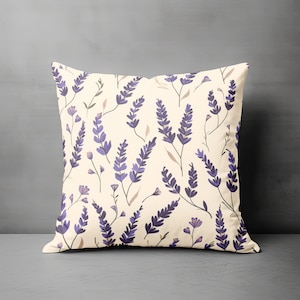 Floral Pillow, Lavender Throw Pillow, Purple Pillow Covers, Floral Pillow Covers, Spring Pillow, Couch Pillow, Flower Accent Home Decor Gift