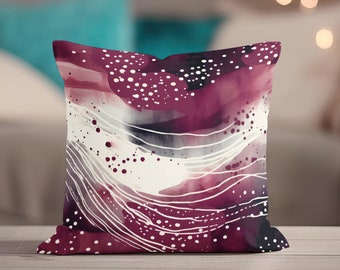Purple Throw Pillow, Abstract Pillow Covers, Magenta Pillowcase