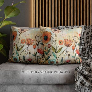 Unique Throw Pillow, Floral Throw Pillow, Wildflower Pillow Covers, Art Throw Pillow Covers, Spring Pillow, Summer Pillow, Gift for Mom Bild 10