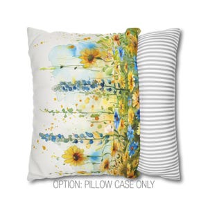 Wildflower Pillow, Floral Throw Pillow, Wildflower Pillow Covers, Throw Pillow Covers, Yellow Pillow, Floral Pillowcase, Floral Home Decor bild 3