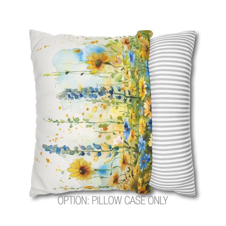 Wildflower Pillow, Floral Throw Pillow, Wildflower Pillow Covers, Throw Pillow Covers, Yellow Pillow, Floral Pillowcase, Floral Home Decor bild 3