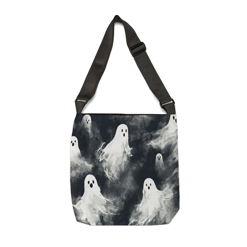 Halloween Tote Bag - Adjustable Strap Tote Bag - Halloween Ghosts Tote Bag with Zipper, Spooky Gothic Tote Bag, Halloween Shoulder Bag Bild 9