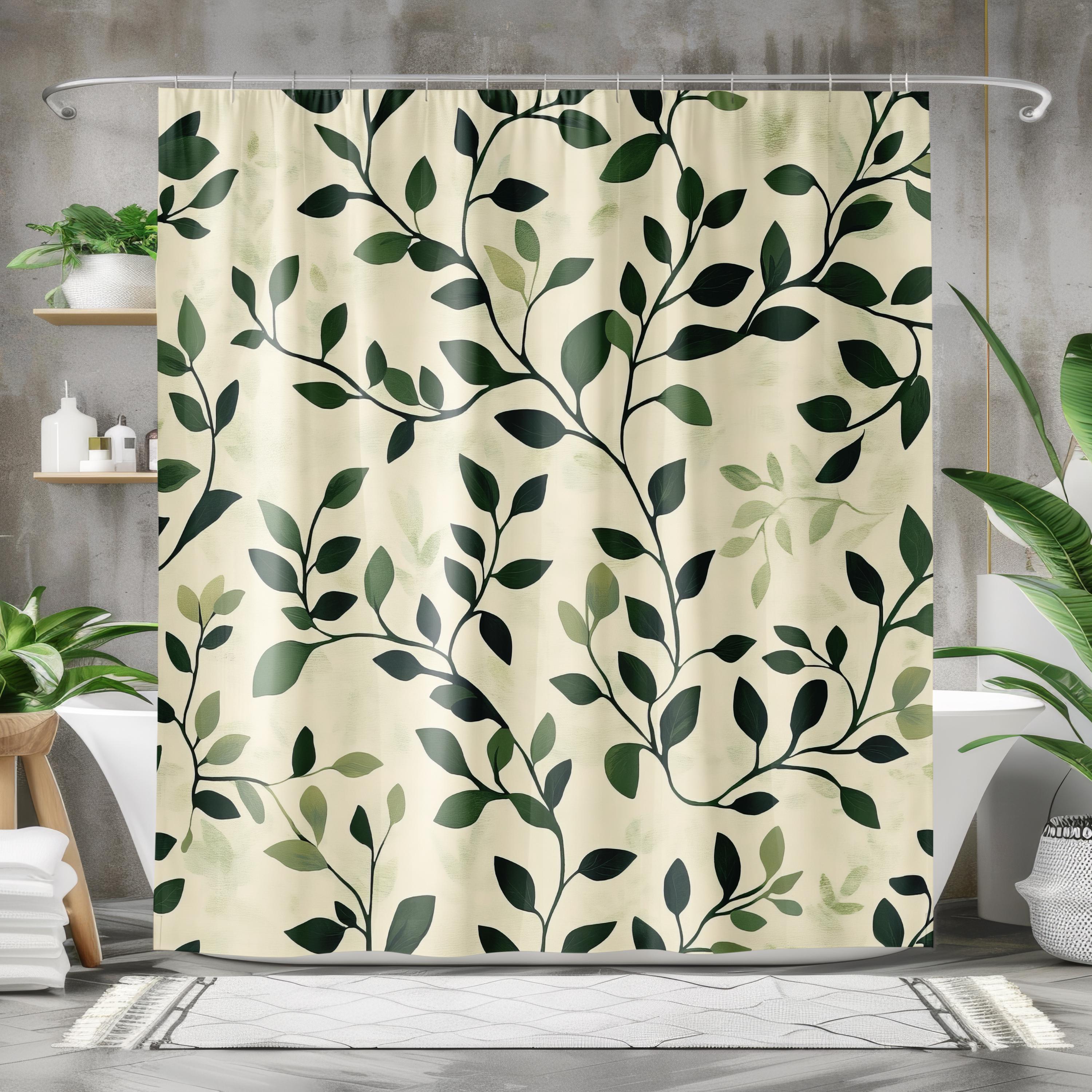 グリーンシャワーカーテン - ボヘミアンシャワーカーテン、植物の葉