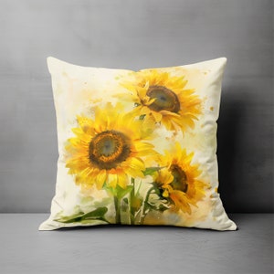 Sunflower Pillow, Sunflowers Pillow Covers, Sunflower Throw Pillow, Summer Pillow Covers, Yellow Pillow, Throw Pillow, Floral Home Decor image 8