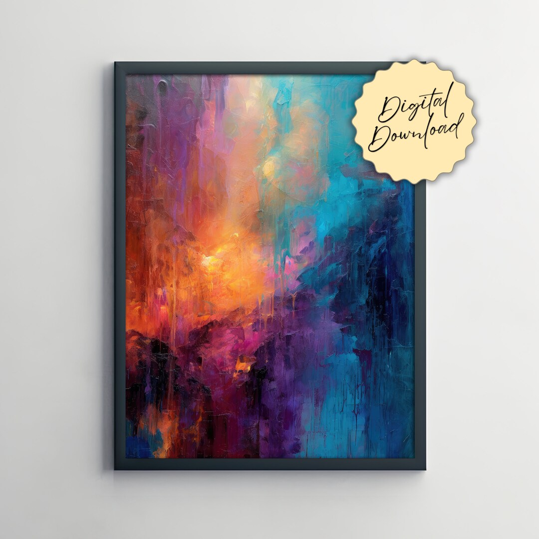 Grunge Wall Decor, Abstract Art Print Digital Download, Unique Art