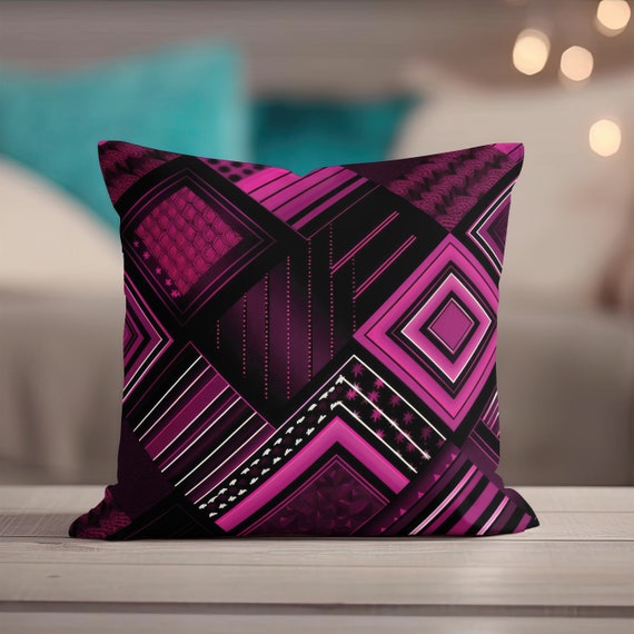 Pink geometric pillow hotsell