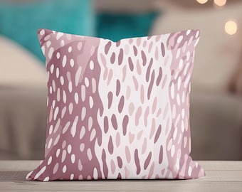 Mauve Pillow -  Mauve & Blush Pink Throw Pillow, Neutral Pillow with Colorful Spotted Pattern, Accent Pillow, Home Decor, Designer Pillow