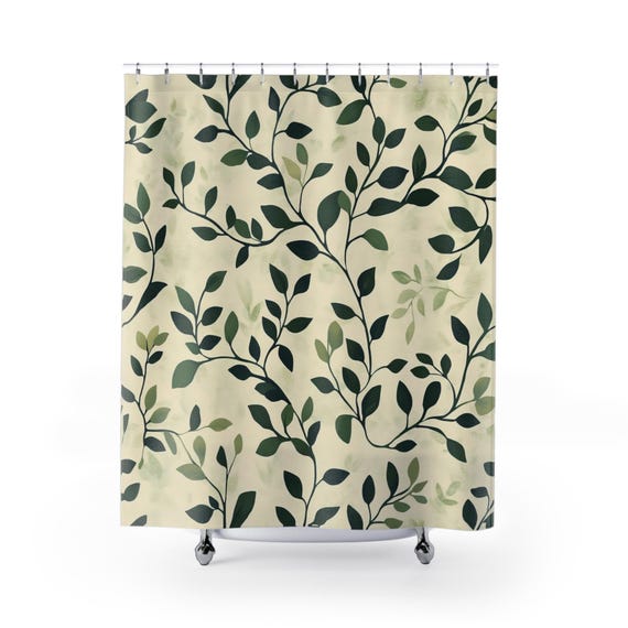 グリーンシャワーカーテン - ボヘミアンシャワーカーテン、植物の葉