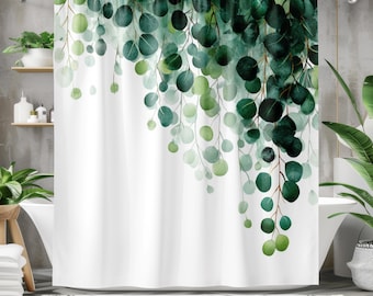 Eucalyptus Fabric Shower Curtain | 71x74 | Green Leaf Botanical