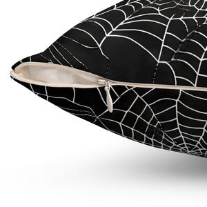 Halloween Pillow, Spiderweb Halloween Throw Pillow, Spooky Pillow Cover, Halloween Decor, Spider Web Accent Pillow, Creepy Cobweb Pillow image 6