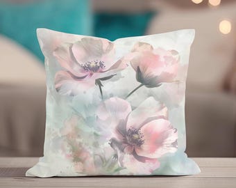Floral Throw Pillow, Floral Pillow Covers, Throw Pillow Covers, Spring Flowers, Spring Floral Pillowcase, Pillow Cover, Pink Home Decor
