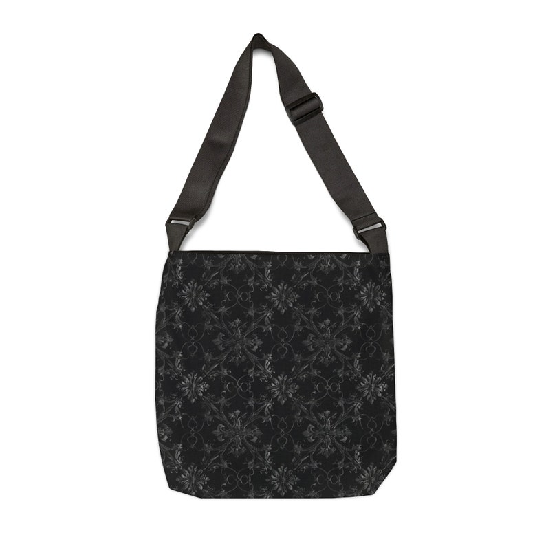 Gothic Tote Bag - Adjustable Strap Tote Bag - Cute Tote with Zipper Pocket, Black Tote Bag, Trendy Tote Bag, Unique Shoulder Bag Gift image 9