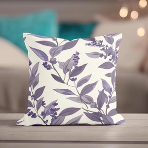 Floral Pillow, Lavender Throw Pillow, Purple Pillow Covers, Floral Pillow Covers, Spring Pillow, Couch Pillow, Flower Accent Home Decor Gift