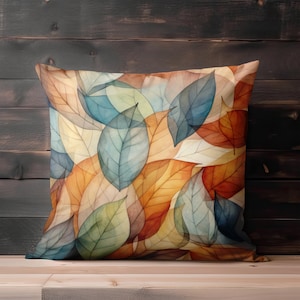 Leaves Pillow - Fall Throw Pillow Covers, Autumn Leaves Decor, Pillowcase, Pillow Cover, Nature Pillow, Abstract Couch Neutral Home Decor