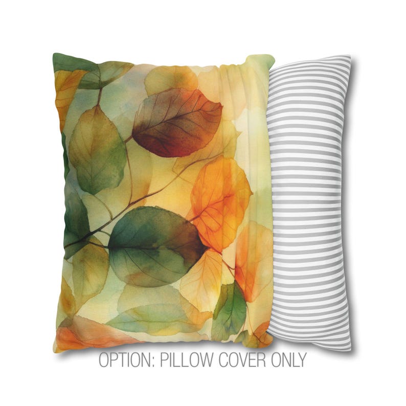 Fall Leaves Throw Pillow, Leaf Pillow Covers, Abstract Leaves Throw