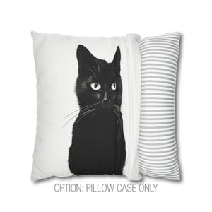 Halloween Pillow, Black Cat Throw Pillow, Pillow Cover, Black Cat Decor, Halloween Decor, Black Cat Accent Pillow, Halloween Pillowcase image 8