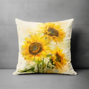 Sunflower Pillow, Sunflowers Pillow Covers, Sunflower Throw Pillow, Summer Pillow Covers, Yellow Pillow, Throw Pillow, Floral Home Decor image 12