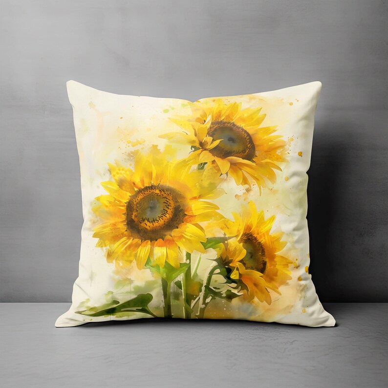Sunflower Pillow, Sunflowers Pillow Covers, Sunflower Throw Pillow, Summer Pillow Covers, Yellow Pillow, Throw Pillow, Floral Home Decor image 12