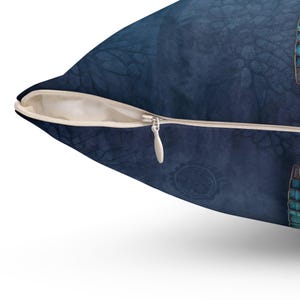 Dragonfly Throw Pillow - Dark Blue Accent Pillow with Turquoise Dragonfly for Couch, Decorative Pillow, Whimsical Cottage Dragonfly Decor immagine 6