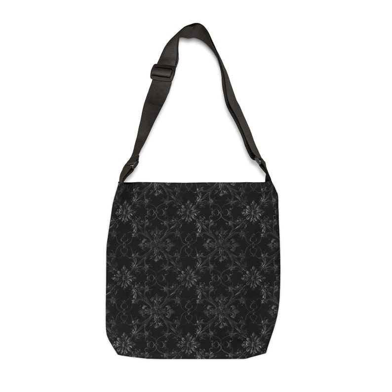 Gothic Tote Bag - Adjustable Strap Tote Bag - Cute Tote with Zipper Pocket, Black Tote Bag, Trendy Tote Bag, Unique Shoulder Bag Gift image 8