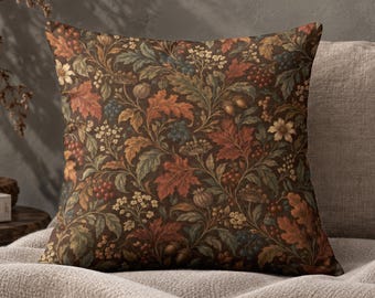 Fall Pillow Covers Vintage Botanical Oak Acorn Harvest Throw Cushion