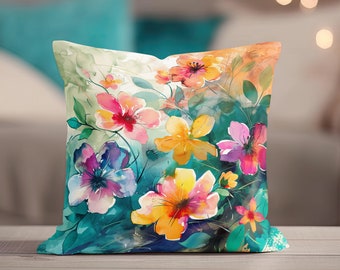 Spring Floral Throw Pillow, Floral Pillow Covers, Throw Pillow Covers, Flowers Throw Pillow, Floral Pillowcase, Pillow Floral Home Decor