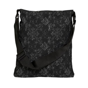 Gothic Tote Bag - Adjustable Strap Tote Bag - Cute Tote with Zipper Pocket, Black Tote Bag, Trendy Tote Bag, Unique Shoulder Bag Gift image 2