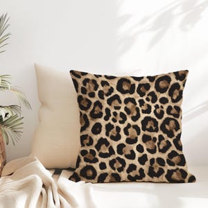 Leopard Print Throw Pillow Cover - Brown Maximalist Cheetah Classic Animal Print Eclectic Bold Funky Chic Home Decor