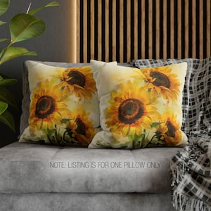Sunflower Pillow, Sunflowers Pillow Covers, Sunflower Throw Pillow, Summer Pillow Covers, Yellow Pillow, Throw Pillow, Floral Home Decor image 13