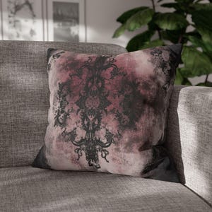 Gothic Throw Pillow, Vintage Damask, Halloween Pillow Covers, Unique Gothic Decor, Dark Romantic Victorian Style Purple Whimsigoth Decor