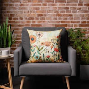 Unique Throw Pillow, Floral Throw Pillow, Wildflower Pillow Covers, Art Throw Pillow Covers, Spring Pillow, Summer Pillow, Gift for Mom Bild 5