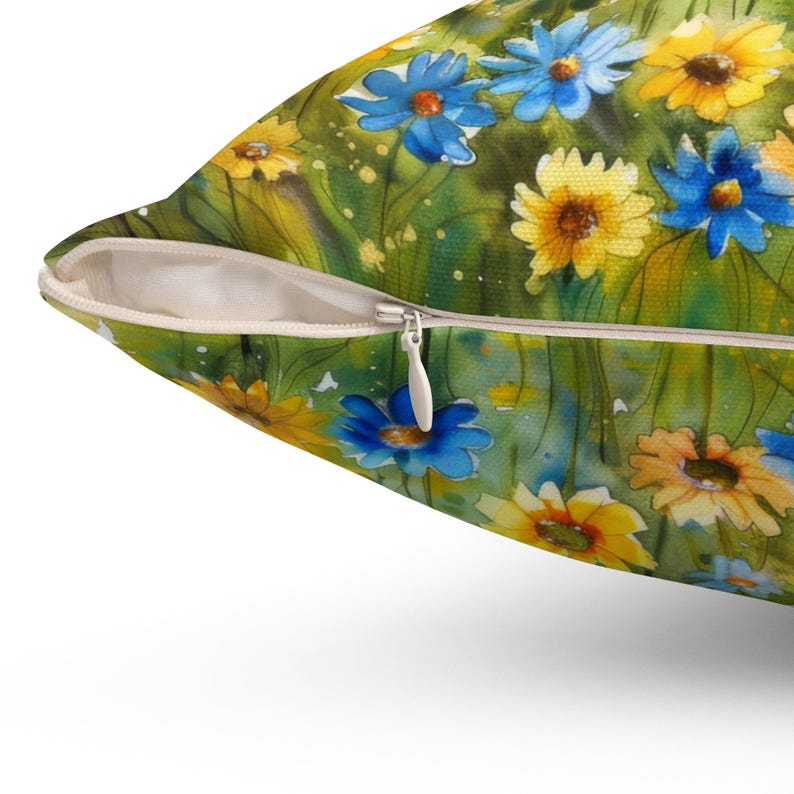 Wildflower Pillow, Floral Throw Pillow, Wildflower Pillow Covers, Throw Pillow Covers, Yellow Pillow, Floral Pillowcase, Floral Home Decor bild 5