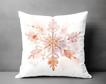 Pink snowflake pillow hotsell