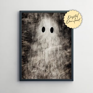 Ghost Art Print, Halloween Printable Wall Art, Halloween Decor, Halloween Poster, Halloween Print, Halloween Printable, Digital Download
