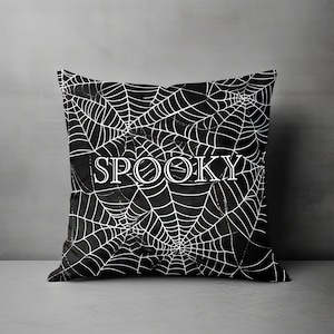 Halloween Pillow, Halloween Throw Pillow, Spooky Pillow Cover, Spooky Decor, Spider Web Accent Pillow, Creepy Spiderweb Halloween Decor