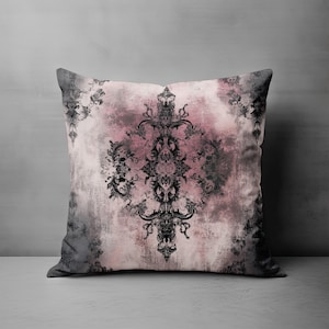Gothic Throw Pillow, Vintage Damask, Halloween Pillow Covers, Unique Gothic Decor, Dark Romantic Victorian Style Purple Whimsigoth Decor