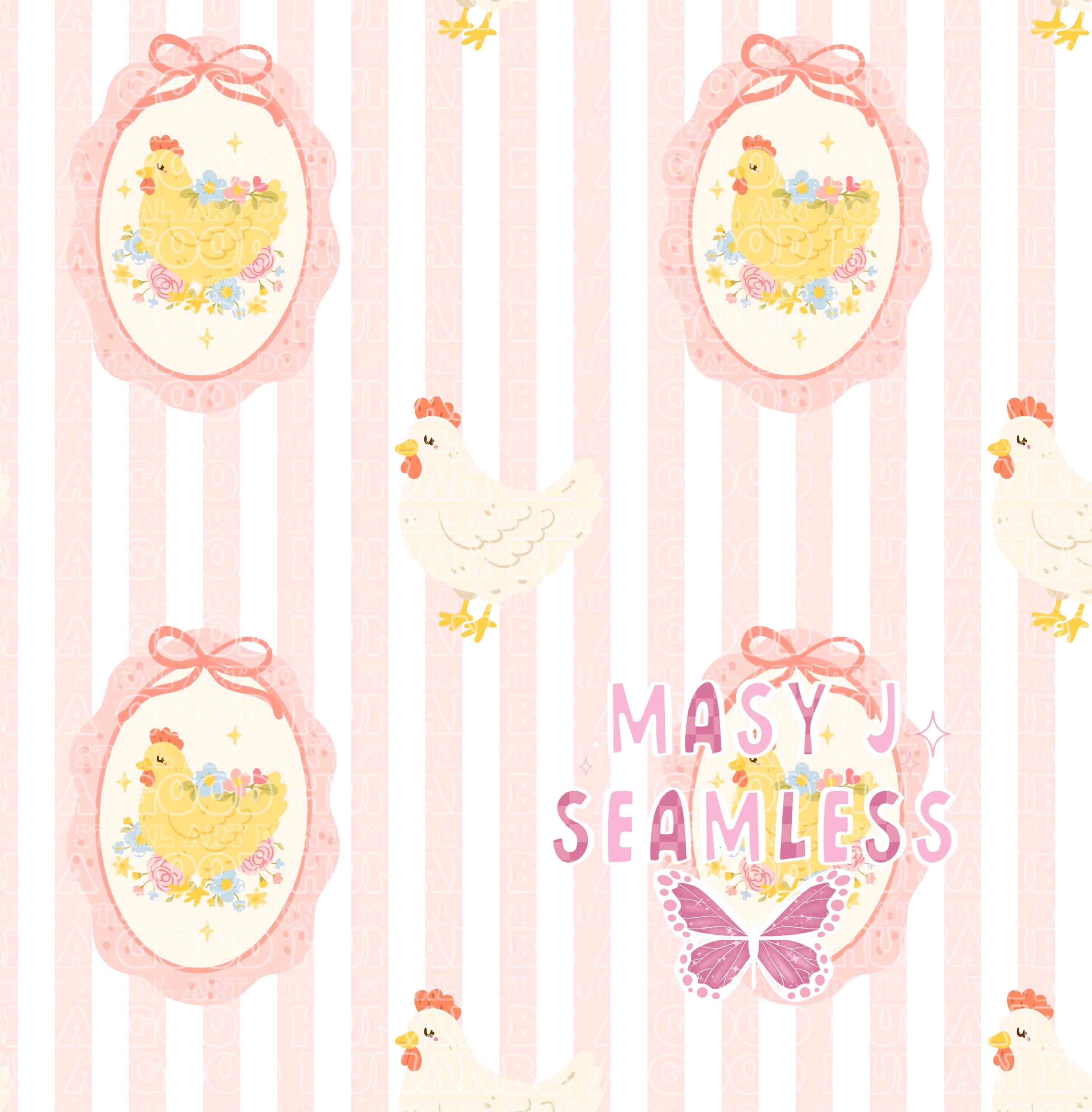 Chicken Frame Stripe Seamless PNG Sublimation Background Digital ...