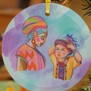 Glass Kwanzaa Ornaments - Set of 7 Afrocentric for Family Kwanzaa Gift