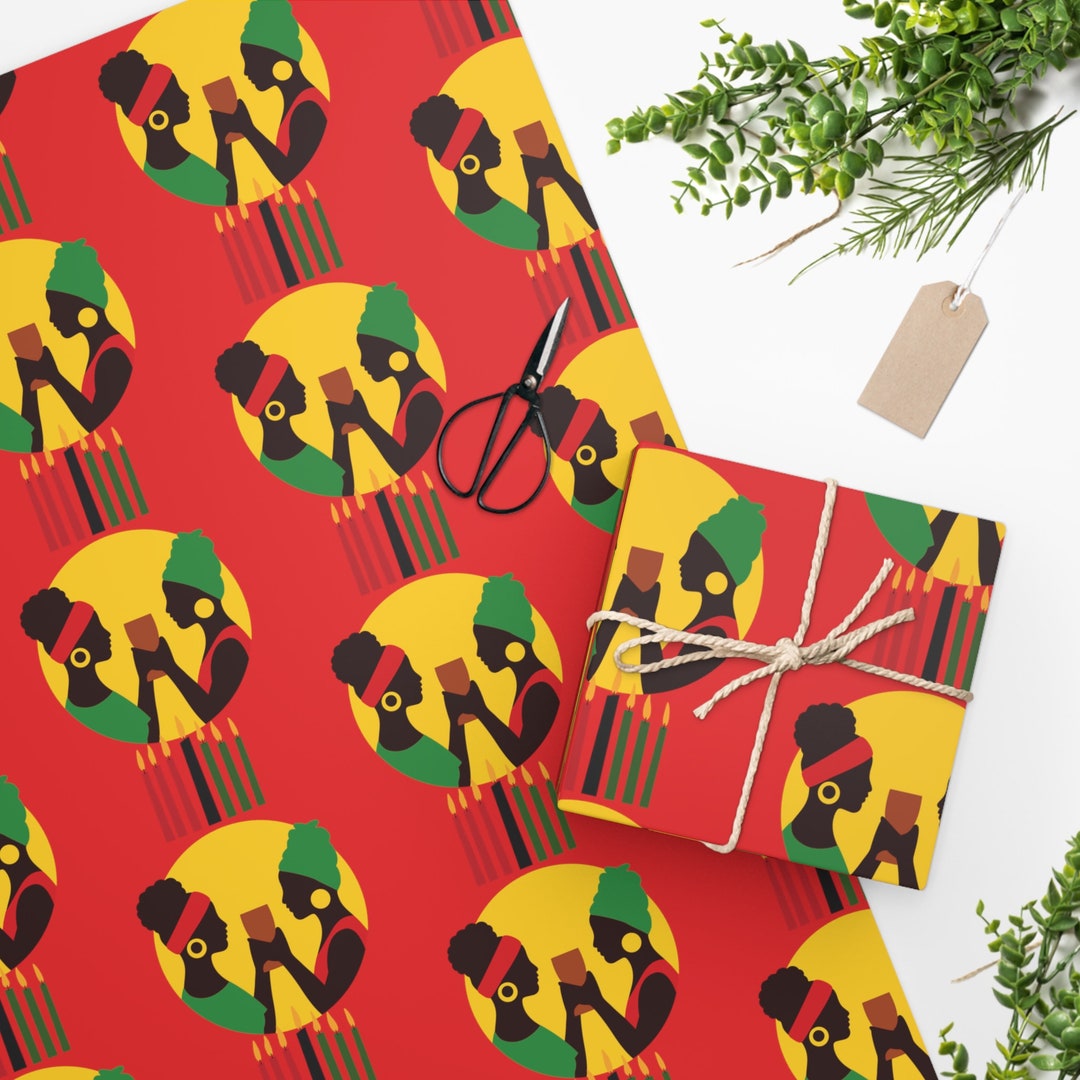 Red Kwanzaa Wrapping Paper Red Wrapping Paper for Kwanzaa Etsy