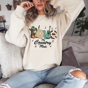 Love My Country Music Sweatshirt Retro Country Music Sweatshirt Cowgirl Sweatshirt Country Music Country Concert