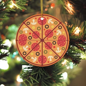 Pizza Ornament,Pepperoni Pizza Lovers, Food Lovers, Christmas Tree Decorations