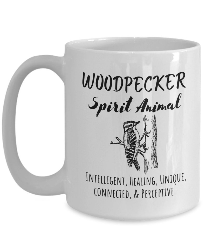 Woodpecker Spirit Animal Gift Idea, 11 or 15 Oz Ceramic Mug, Woodpecker