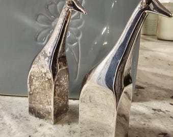Silver Plated Giraffe Paperweight Gunnar Cýren For Dansk Zoo Series