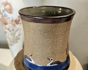 Tonala Pottery Mug Artisan Signed Raw Body Vintage