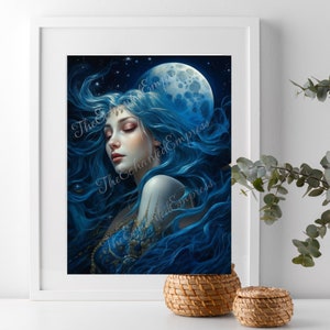Selene - Göttin des Mondes und Mondmagie Printable Art | DIGITALER DOWNLOAD