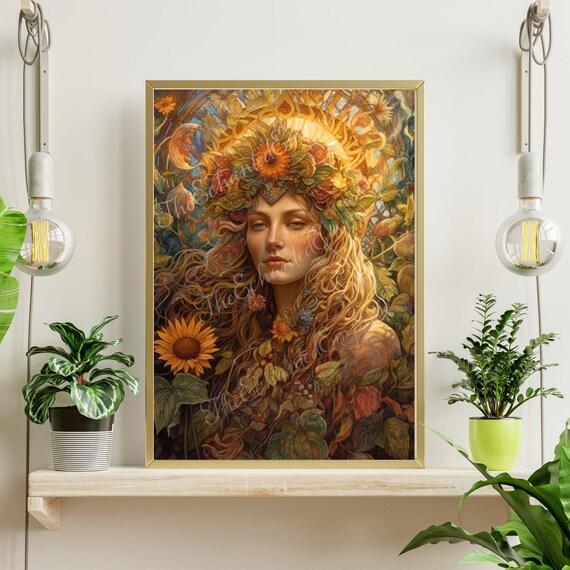 Belisama - Gaulish Goddess of Summer, Wisdom, Beauty, and Light Printable Art | Perfect Decoration for Summer Solstice. DIGITAL DOWNLOAD.