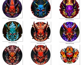 Horny Skulls" Clipart Collection!